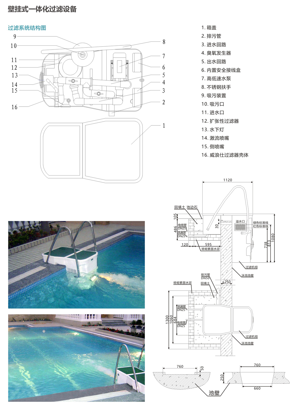 壁挂式一体化过滤设备WL-AYT25Y结构尺寸图 壁挂式一体化过滤设备WL-AYT25Y结构尺寸图