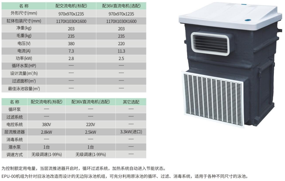 EPU-00 无边际泳池机组